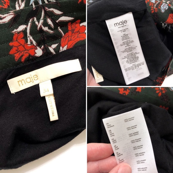 Maje Jerkita Floral Print Tiered Ruffle Skirt - Picture 8 of 8